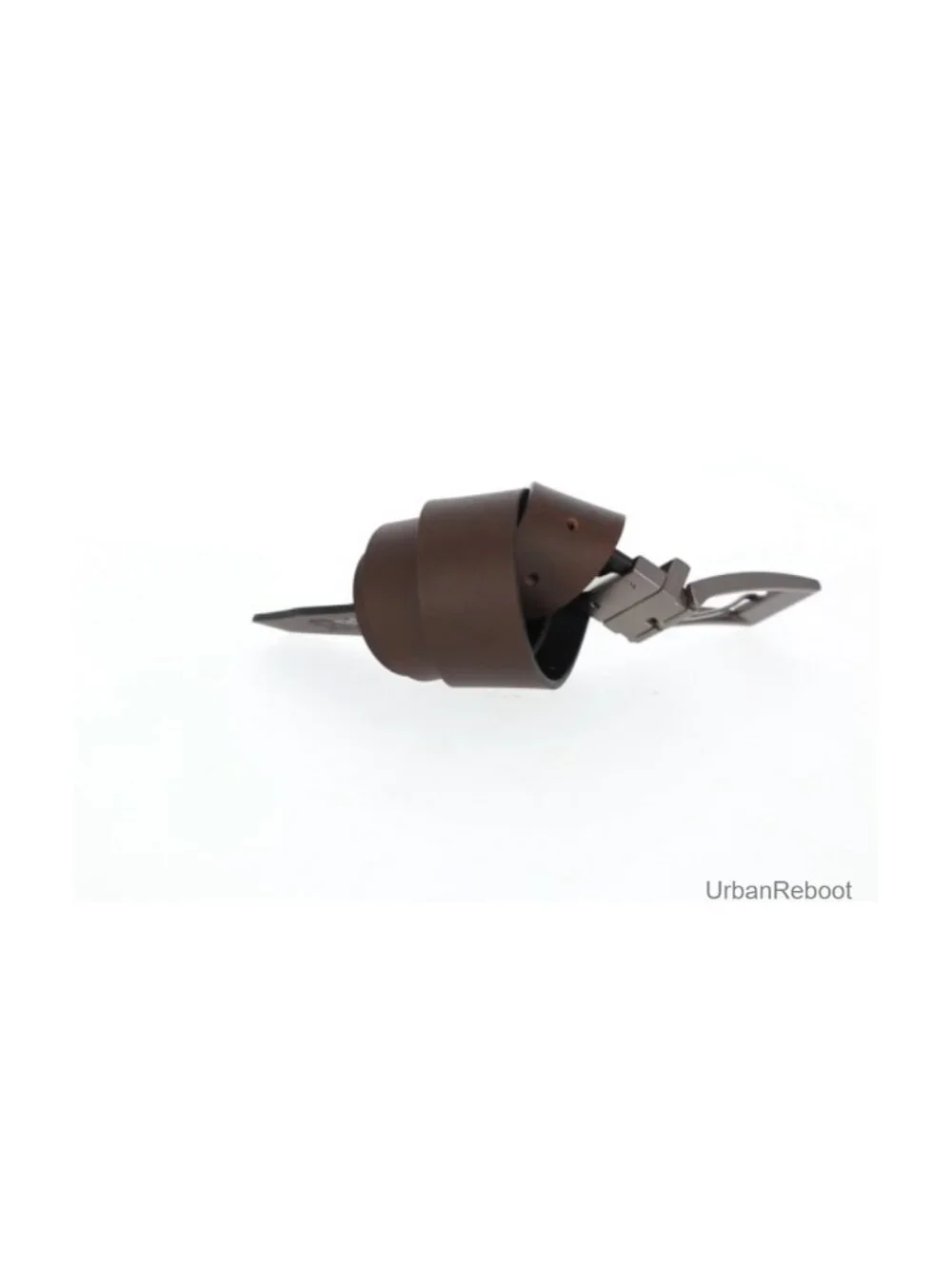 Genuine Leather Reversible Belt with Roller Buckle - Harness Style